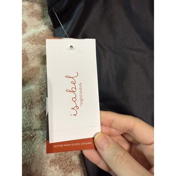 Ingrid & Isabel‎ High Gloss Maternity Long Leggings Maternity Black Large NWT - Picture 3 of 8